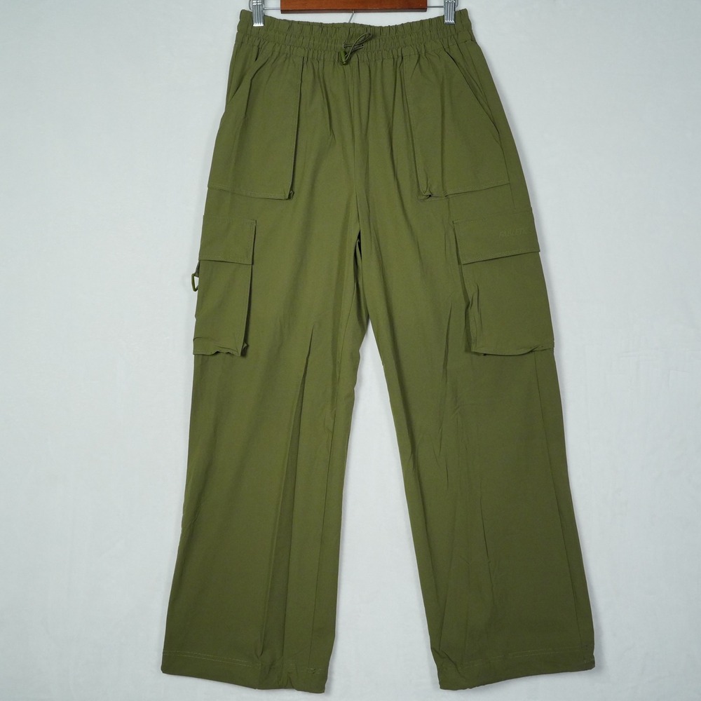 Fabletics Mens Medium Olive Green Baggy Cargo Utility Pants Straight Leg